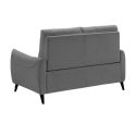 KERDAL - Canapé fixe 2 places tissu polyester gris
