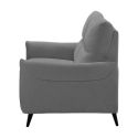 KERDAL - Canapé fixe 2 places tissu polyester gris