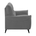 KERDAL - Canapé fixe 2 places tissu polyester gris