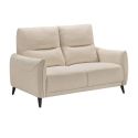 KERDAL - Ensemble Canapé relax électrique + canapé fixe tissu polyester beige