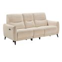 KERDAL - Ensemble Canapé relax électrique + canapé fixe tissu polyester beige