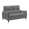 KERDAL - Ensemble Canapé relax électrique + canapé fixe tissu polyester gris