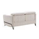 AMSTEN - Canapé fixe 2 places tissu polyester beige avec têtières inclinables manuelles