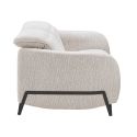 AMSTEN - Canapé fixe 2 places tissu polyester beige avec têtières inclinables manuelles
