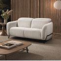 AMSTEN - Canapé fixe 2 places tissu polyester beige avec têtières inclinables manuelles