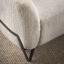 AMSTEN - Canapé fixe 2 places tissu polyester beige avec têtières inclinables manuelles