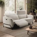 AMSTEN - Canapé relax électrique 3 places tissu polyester beige