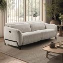 AMSTEN - Canapé relax électrique 3 places tissu polyester beige