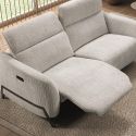 AMSTEN - Canapé relax électrique 3 places tissu polyester beige