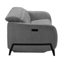 AMSTEN - Canapé relax électrique 3 places tissu polyester gris