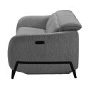 AMSTEN - Canapé relax électrique 3 places tissu polyester gris