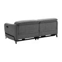 AMSTEN - Canapé relax électrique 3 places tissu polyester gris