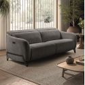 AMSTEN - Canapé relax électrique 3 places tissu polyester gris
