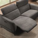 AMSTEN - Canapé relax électrique 3 places tissu polyester gris