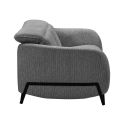 AMSTEN - Canapé fixe 2 places tissu polyester gris avec têtières inclinables manuelles
