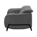 AMSTEN - Canapé fixe 2 places tissu polyester gris avec têtières inclinables manuelles