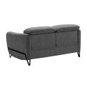 AMSTEN - Canapé fixe 2 places tissu polyester gris avec têtières inclinables manuelles