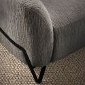 AMSTEN - Canapé fixe 2 places tissu polyester gris avec têtières inclinables manuelles