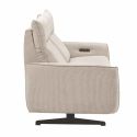 MIRAMAR - Canapé relax électrique 3 places tissu polyester gris