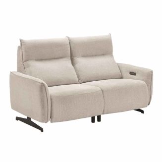 MIRAMAR - Canapé relax électrique 3 places tissu polyester gris