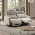 MIRAMAR - Canapé relax électrique 3 places tissu polyester gris