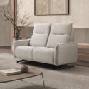 MIRAMAR - Canapé fixe 2 places tissu polyester gris
