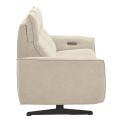 MIRAMAR - Canapé relax électrique 3 places tissu polyester beige
