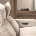 MIRAMAR - Canapé relax électrique 3 places tissu polyester beige
