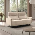 MIRAMAR - Canapé relax électrique 3 places tissu polyester beige
