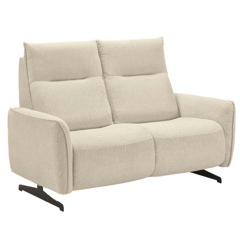 MIRAMAR - Canapé fixe 2 places tissu polyester beige MIRAMAR - Canapé fixe 2 places tissu polyester beige