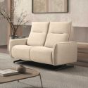 MIRAMAR - Canapé fixe 2 places tissu polyester beige