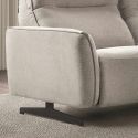 MIRAMAR - Ensemble Canapé relax électrique + canapé fixe tissu polyester gris