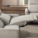 MIRAMAR - Ensemble Canapé relax électrique + canapé fixe tissu polyester gris
