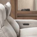MIRAMAR - Ensemble Canapé relax électrique + canapé fixe tissu polyester gris