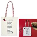 Tote bag blanc et rouge avec message "Merci d’être…" (36,5x42 cm)