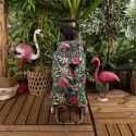 Chariot de course 2 roues en plastique motif jungle rose et vert (H95cm)