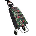 Chariot de course 2 roues en plastique motif jungle rose et vert (H95cm)