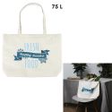 Sac de courses isotherme blanc (75L) avec fermeture zippée et message "Fresh Good"