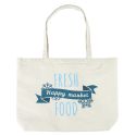 Sac de courses isotherme blanc (75L) avec fermeture zippée et message "Fresh Good"