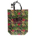 Sac de courses en polyester (40x50 cm) motif jungle rose et vert