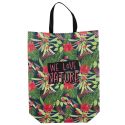 Sac de courses en polyester (40x50 cm) motif jungle rose et vert