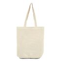 Tote bag pliable en coton blanc avec pochette en jute (42 x 36,5 cm)