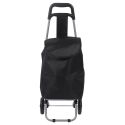 Chariot de courses noir à 2 roues en polyester (H87 cm)