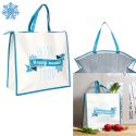 Sac de courses isotherme blanc (45L) avec fermeture zippée et message "Fresh Good"