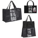 Sac de courses extensible noir avec message en Polyester (15L à 30L)