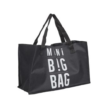 Sac de courses extensible noir avec message en Polyester (15L à 30L)