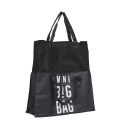 Sac de courses extensible noir avec message en Polyester (15L à 30L)