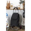 Chariot de courses pliable noir à 2 roues en Polyester (39L)