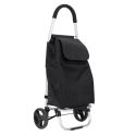 Chariot de courses pliable noir à 2 roues en Polyester (39L)