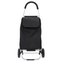 Chariot de courses pliable noir à 2 roues en Polyester (39L)